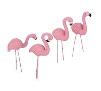 Decoraciones de Jardín de Flamenco Rosa, Estatua de Jardín de Flamenco de 4 Piezas para Decoraciones de Jardín de Césped de Patio