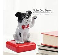 Decoraciones de Jardín Tbelles, Perro Swing Solar Agitando un Perro Adorable Decoración Interior Accesorios de Mesa Adorno (perro negro)