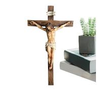 Decoraciones de Jesús, decoración religiosa de resina de 9.6 pulgadas, estatua de Jesús católica, para pared, mesa, habitación, estantería, iglesia, exhibición interior, Navidad, Pascua