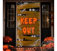 Decoraciones de la cubierta de la puerta de Halloween Decoración de tela de la puerta de Halloween Cubiertas para puertas Decoraciones aterradoras de Halloween, Large Fabric Halloween Decorations