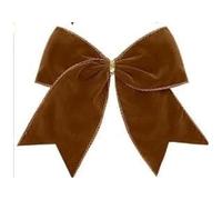 Decoraciones de lazo Navidad DIY, tela verde, blanca y caqui, corona árbol, adornos colgantes, regalo año, decoración fiesta en casa, 6 uds(Khaki)