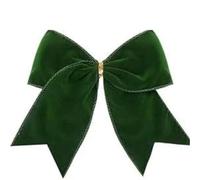 Decoraciones de lazo Navidad DIY, tela verde, blanca y caqui, corona árbol, adornos colgantes, regalo año, decoración fiesta en casa, 6 uds Para Animadoras(Green)