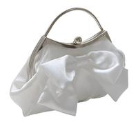 Decoraciones De Lazos Cadena Metal Brillante Bolso Noche con Cierre Beso Bolso Hombro para Bodas Y Fiestas Correa Desmontable Correa Cadena Desmontable