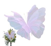 Decoraciones de mariposas para pared,Decoración de pared de mariposas grandes - Decoración de pared de mariposa de seda | Decoración de arte de pared, arte hecho a mano de malla de 19,7 pulgadas, deco