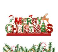 Decoraciones de mesa de madera de Navidad, paneles de mesa de Navidad | Navidad Bandeja de varios niveles Decoración - Panel decorativo de muñeco de especias, para decoración de interiores de oficina