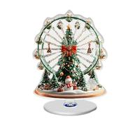 Decoraciones de Mesa de Navidad - Rueda de Noria de Vacaciones 2D, Base Giratoria Decoraciones de Interior con Diseño de Madera | Bandeja cansada de Invierno Boda Decoración de Mesa de Invierno