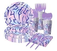 Decoraciones de mesa, juego de decoración para fiestas, diseño de energía demonio, incluye mantel y vajilla de papel, decoración de película de ídolos coreanos para graduaciones y despedidas de