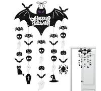 Decoraciones de murciélagos de Halloween | Decoraciones de pared de Halloween - Decoración de entrada exterior e interior para porche jardín casa embrujada fiesta