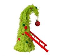 Decoraciones de Navidad, árbol de Navidad verde flexible, árbol de Navidad de mesa con luces y escalera roja, árbol de Navidad de mesa flexible con soporte de plástico, decoración navideña para