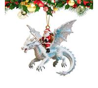 Decoraciones de Navidad con Efigie de Santa Claus | Decoración 2D de Papá sobre Dragón Volante - para árbol de Navidad para decoración de para el hogar Pared Ventana Mochila Celebración