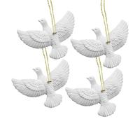 Decoraciones De Navidad De La Amistad - 9 X 6 X 3 Cm, Juego De 4 Pájaros En Resina, Paz, Amor, | Decoración del Árbol De Navidad, Expositor De Mesa De Celebración De La Familia De La Boda