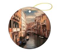 Decoraciones de Navidad, hermosas vistas al canal de Venecia, cerámica, decoración de Navidad, adornos de Navidad colgantes para fiesta de árbol de Navidad