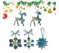 Decoraciones de Navidad para árbol - de reno acrílico 2D, elegante colgante de copo de nieve | para alféizar de ventana, dormitorio, balcón, puertas, pared, jardín, patio