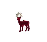 Decoraciones de Navidad para exteriores, adornos de reno de terciopelo de Feliz Navidad, colgadores de ciervo flocados rojo vino brillante, decoraciones festivas de árbol y accesorios para colgar