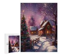 Decoraciones de Navidad Puzzle 500 Piezas Construir 3D Maquetas Christmas Day Vacaciones de Navidad Rompecabezas Educativo para Niños A 12 Años Adultos DIY Creativo Aliviar Estrés Decoración 500 PCS