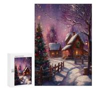 Decoraciones de Navidad Puzzles 300 Piezas Habilidad Intelectual Christmas Day Vacaciones de Navidad Desafío Impossible Rompecabezas Familiar 3D para Adultos Y Niños A 12 Años DIY Moderno 300 PCS