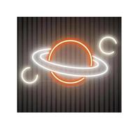 Decoraciones de neón para interiores Lámpara de atmósfera relajante con el planeta Saturno, letrero neón, luz espacial para habitación infantil(B)