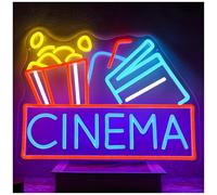 Decoraciones de neón para interiores Letrero de luz neón, carteles película, decoración pared para luces teatro, sala cine, dormitorio, para fiesta
