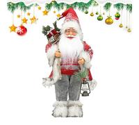 Decoraciones de Papá Noel - 46 cm Papá Noel Llevando Una Linterna Decoración - Figura De Ambiente De ,Para El Apoyo De La Ventana Capa Interior Mesa De Comedor Biblioteca Exterior
