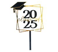 Decoraciones De Para Cupcakes - Decoraciones Acrílicas Para Pasteleros De Graduación | Accesorios De Foto Para Colegio Escuela Universidad Infantil En Negro Y Oro Estables