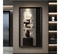 Decoraciones de pared de arenisca 3D,arte de pared de arenisca creativo con iluminación LED,para salas de estar,oficinas, estudios de paisajes artísticos.(Style 2,50 * 100cm/19.7 * 39.4in)