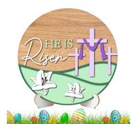 Decoraciones de Pascua de madera | Signo de mesa rústica, suministros de de decoración de primavera, es el panel alto para el estante de mesa