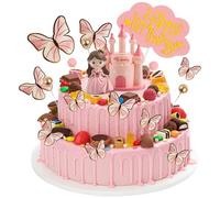 Decoraciones De Pastel De Castillo De Princesa, 18 Piezas Princess Cake Topper, Para Fiestas Temáticas De Princesas, Fiestas De Cumpleaños De Niñas