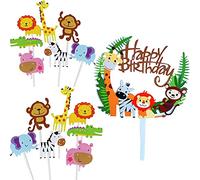 Decoraciones De Pastel De Zoológico, Animal Cupcake Toppers, Decoraciones De Pastel De Cumpleaños De Niño, Suministros De Fiesta De Cumpleaños
