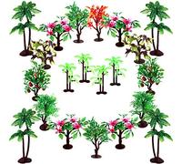 Decoraciones de pasteles de árboles mejorados, árboles modelo OrgMemory con bases, (19 piezas, árboles de escala Ho, suministros de diorama para manualidades o decoraciones de pasteles