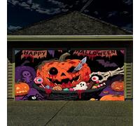 Decoraciones de Puerta de Garaje de Halloween Banner de Cubierta con diseños de Fantasmas de Calaveras Banner de Puerta de Garaje de Halloween Duradero para Fiestas,Pumpkin,6 x 13 Ft