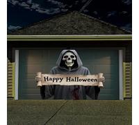 Decoraciones de Puerta de Garaje de Halloween Banner de Cubierta con diseños de Fantasmas de Calaveras Banner de Puerta de Garaje de Halloween Duradero para Fiestas,Skeleton,6 x 13 Ft