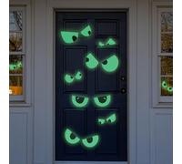 Decoraciones de puerta de Halloween - Pegatinas que brillan en la oscuridad, 2 hojas de decoración de puerta delantera de Halloween