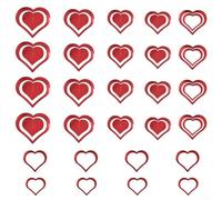 Decoraciones de remolino de corazón rojo ahuecado, 28 piezas reutilizables para crear un ambiente festivo en días especiales