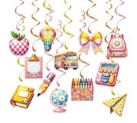 Decoraciones de remolinos - Decoraciones de fiesta para la regresión escolar | 12 piezas guirnalda colgante accesorios decoración interior puerta materna sala profesor
