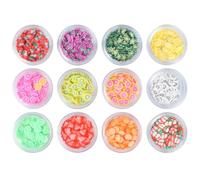 Decoraciones de Rodajas de Fruta para Uñas, 12 Tipos, Plástico | Caja de Plástico Incluida, Estilo Mixto, para Proyectos Artesanales y Álbumes de Recortes Estilo Aleatorio