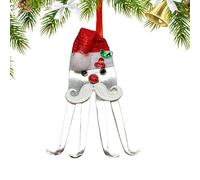 Decoraciones de tenedor de metal de Navidad, de tenedor reutilizables | Tenedor de metal de Papá Noel | de oficina, decoración de tenedor para árbol de navidad, decoración