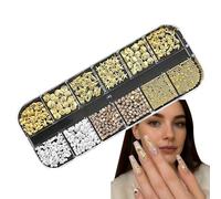 Decoraciones de uñas - Juego 3D con temática de mar, 1 de marinos para arte de manicura, tachuelas con acabado de perla, suministro de belleza, piedra preciosa acuática para boda y dedo