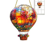 Decoraciones de ventanas de globo de aire caliente: arte de pared colgante de color acrílico para interiores y exteriores | Panel decorativo ligero para ventana del hogar, balcón, sala de estar