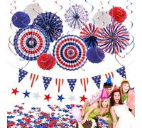 Decoraciones del 4 de julio para el hogar - Decoración de temporada,Banners para el día de la independencia | Para el hogar oficina apartamento café patio escuela porche patio trasero salón dormitorio