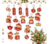 Decoraciones del Año del Caballo 2026 - Decorativos Colgables - Kit 18 Piezas Decoraciones Chinas para Fiestas,Para Hogar Vacaciones Salón Pared Árbol