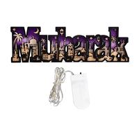 Decoraciones Eid de Madera, Decoración de Letras EID de Madera Tallado de Múltiples Capas Decoraciones Eid de Madera Tallado de Múltiples Capas Manualidades Eid para EID Al Fitr