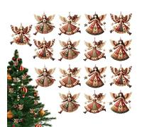 Decoraciones en forma de ángel - Colgantes de madera en forma de ángel 2D - 16 piezas colgante para árbol de | para sala de estar, dormitorio, estante mesa, armario, entrada puerta de ventana