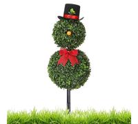 Decoraciones exteriores - Árbol de Navidad hecho a mano de 79 cm con sombrero de lazo rojo, decoración navideña con un lazo rojo y un sombrero | Para, hogar, lugar de trabajo, apartamento, jardín
