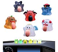 Decoraciones Fantasmas | 6 Piezas Decoraciones Luminiscentes Para Tablero | Estatuilla Divertida Resina de Gran Lengua para Halloween Coche Oficina Decorativas
