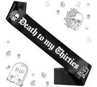 Decoraciones góticas para fiesta de cumpleaños número 40, banda de muerte a mis treintas, decoraciones de cumpleaños de Rip to My 30s, decoraciones de muerte a mis 30, funeral negro para mi juventud
