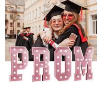 Decoraciones Graduación 2024,Gran Marquesina Graduación,Letras Iluminadas,Letrero For Preescolar,Secundaria,Universidad,Graduación,Accesorios Fiesta Graduación(PROM Pink,3FT)