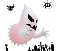Decoraciones inflables para Exteriores de Halloween - Decoración Loca Ghost Blow Up con Luces LED de Llama | 4,6 pies de Terror Fantasma para Ventana, Patio, jardín, Fiesta de Halloween Interior,