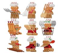 Decoraciones navideñas, 24 Piezas/Juego de Adornos navideños de Pan de Jengibre, Decoraciones de Pan de Jengibre para Panadero de Madera, Lindo Colgante para árbol de Navidad, hogar, Cocina, Fiesta