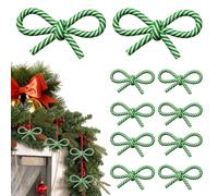 Decoraciones Navideñas con Bastón De 10 Piezas Lazos De Resina Rojos Y | Adornos Árbol Navidad Para Mesa Patio Granja Jardín Entrada Ventana Frontal Patio Trasero Cuarto