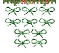 Decoraciones Navideñas con Bastón De 10 Piezas Lazos De Resina Rojos Y | Adornos Árbol Navidad Para Mesa Patio Granja Jardín Entrada Ventana Frontal Patio Trasero Cuarto Verde